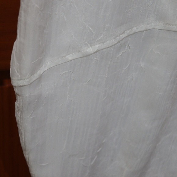 Sue Wong White Midi Pencil Skirt LG Slip Skirt White Wrinke Crinkle Vintage - Picture 7 of 16